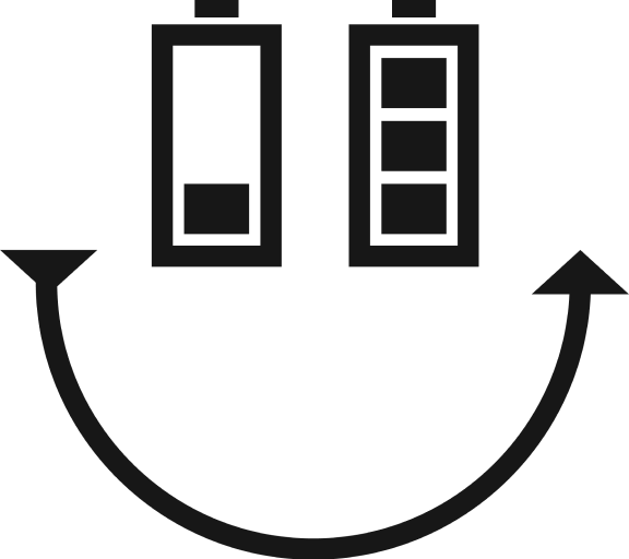 Насмеано лице составено од батерии за полнење