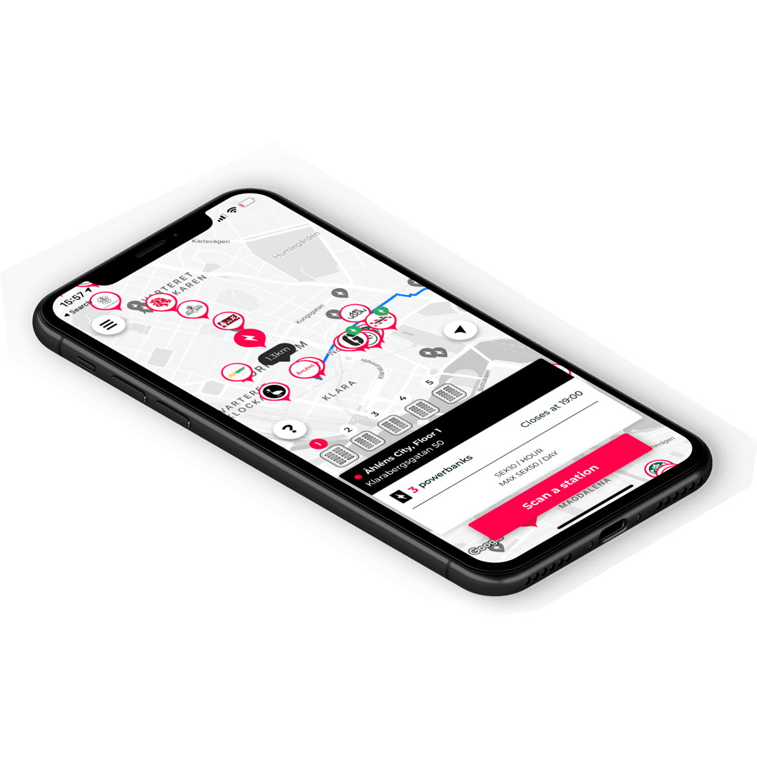 A phone with the Brick app open