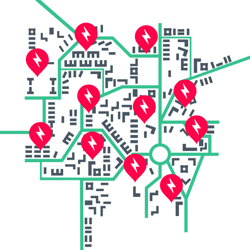 green map navigation of slots